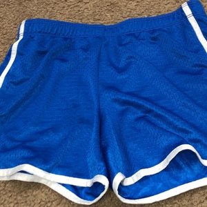 blue athletic shorts
